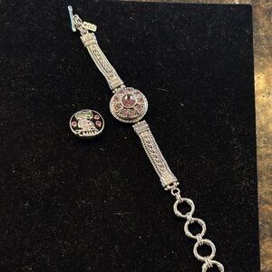 Ginger Snaps Elegant Silver and Pink Women's Bracelet